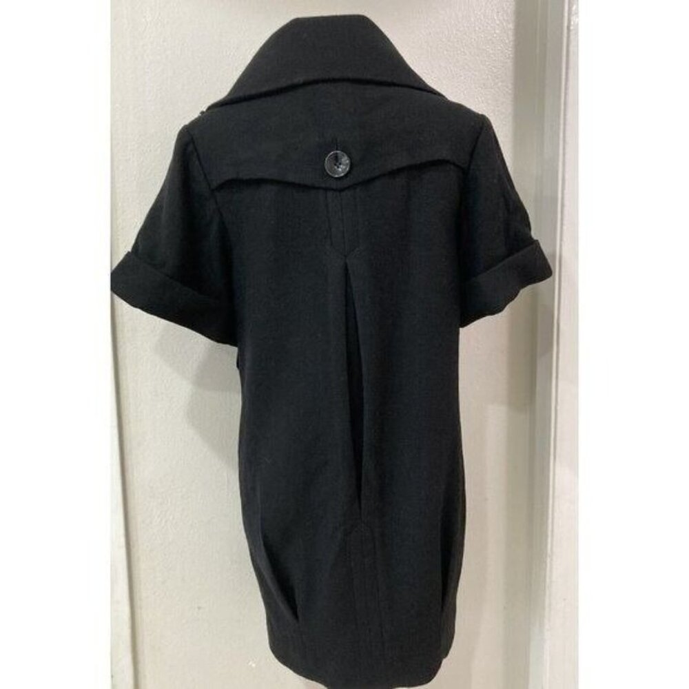 VERO MODA Classic Black Wool Coat Retro Double-Breasted Size S-M New w tags - Picture 3 of 8